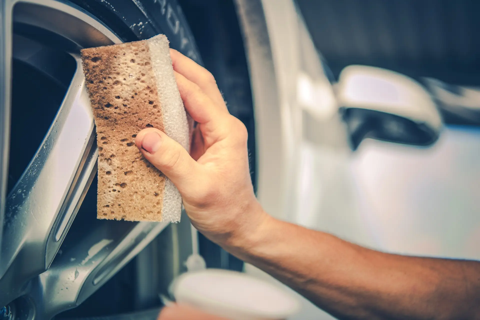 Detailing Car Alloy Wheels